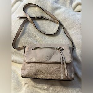 Elegant Cream Leather Kate Spade Crossbody Bag
